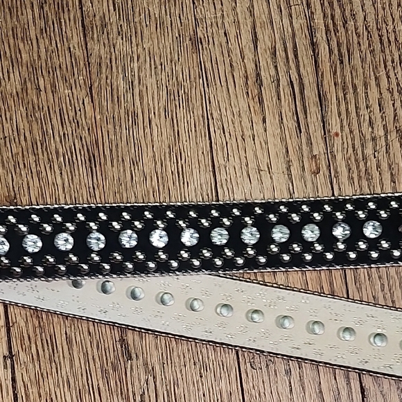 Guess Studded Black Belt with Silver Bling Buckle Westrtn Cowgirl Vintage - Picture 14 of 16